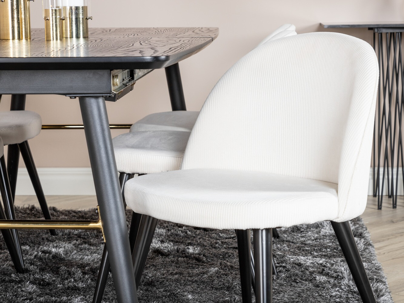 Salle à manger complète Dallas 1447 (Beige + Noir)