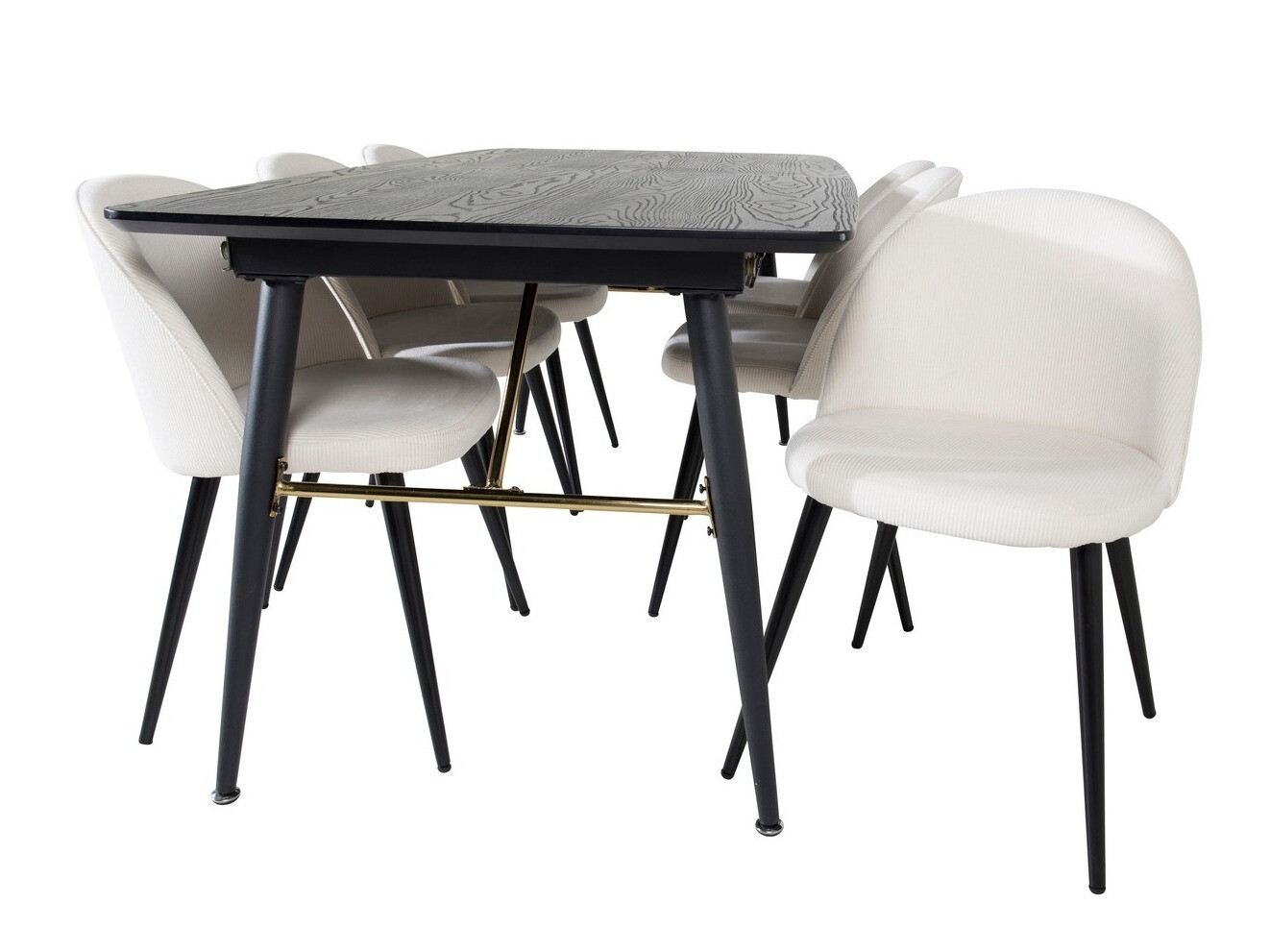 Salle à manger complète Dallas 1447 (Beige + Noir)