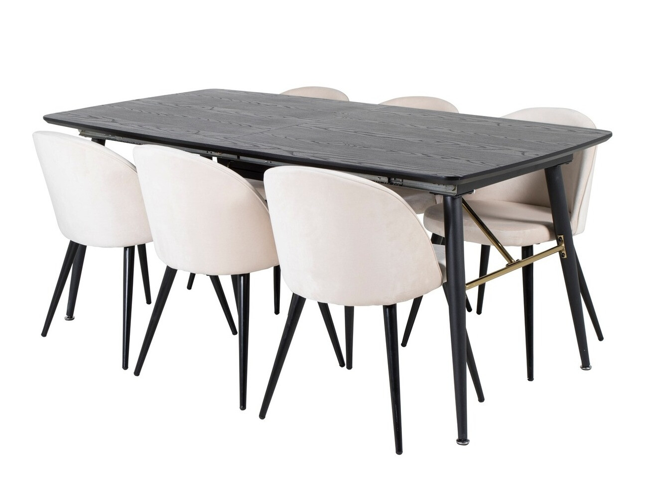 Salle à manger complète Dallas 1449 (Beige + Noir)