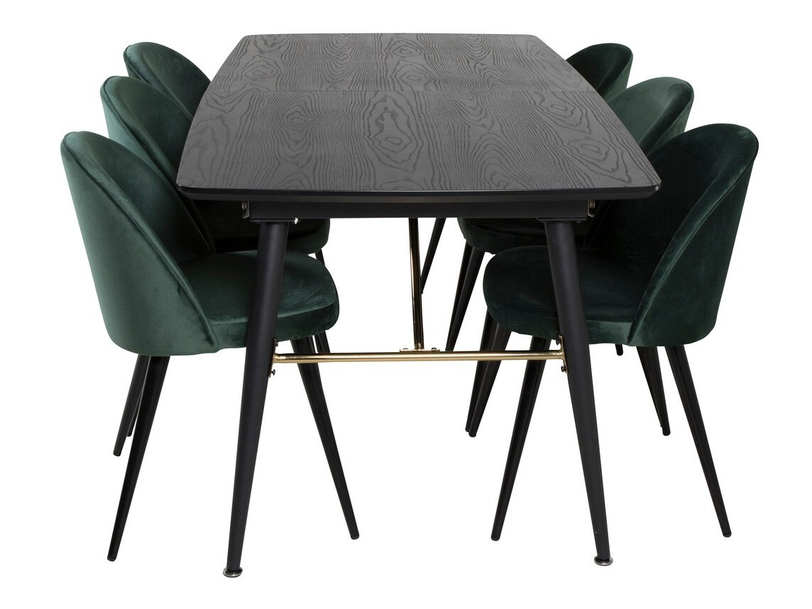 Salle à manger complète Dallas 1449 (Vert + Noir)