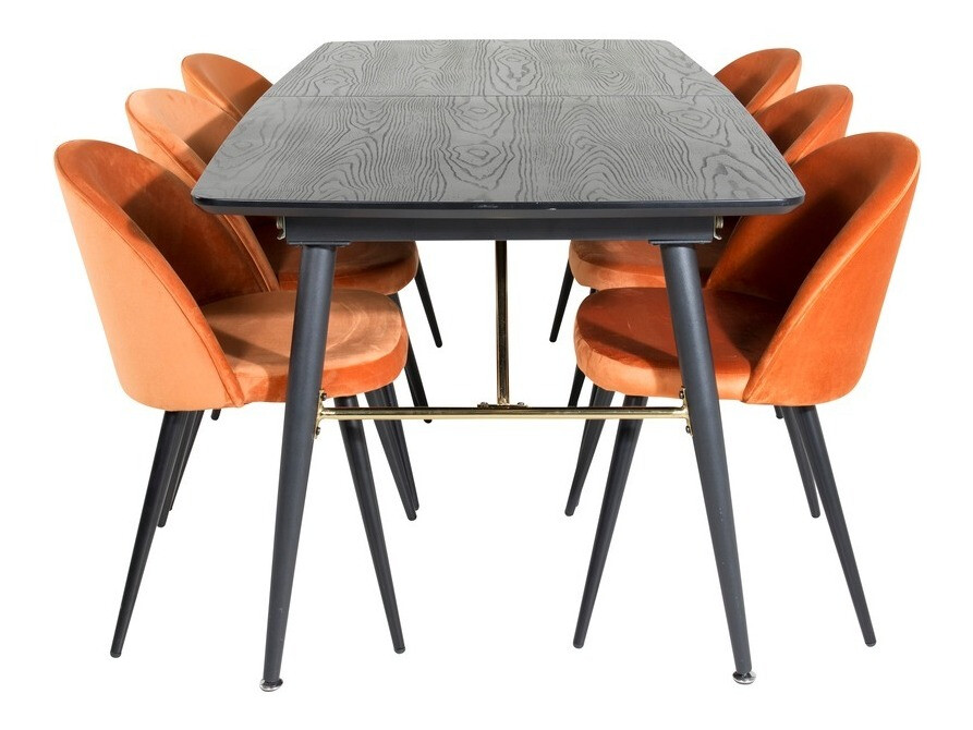 Salle à manger complète Dallas 1449 (Orange + Noir)