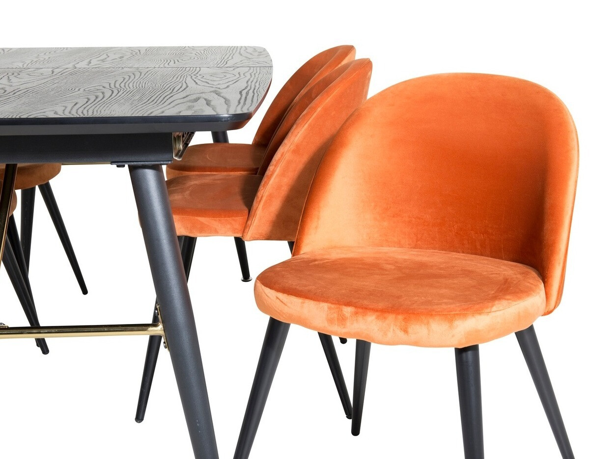 Salle à manger complète Dallas 1449 (Orange + Noir)