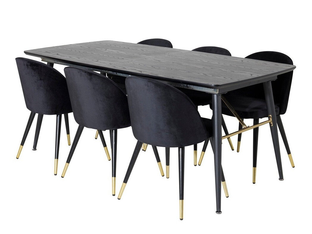 Salle à manger complète Dallas 1451 (Noir)