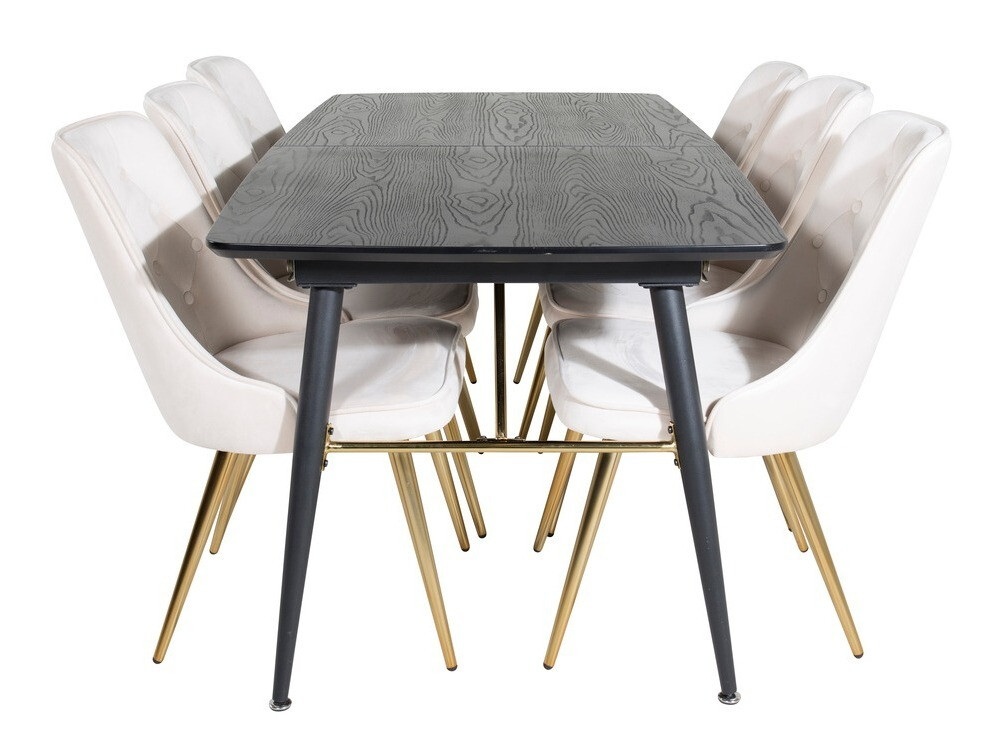 Salle à manger complète Dallas 1453 (Beige + doré)
