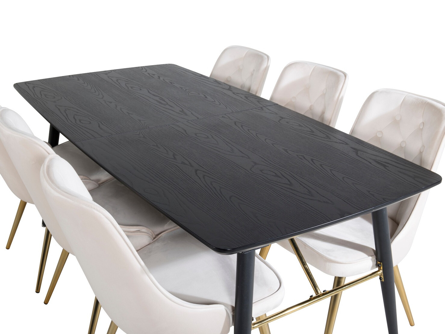 Salle à manger complète Dallas 1453 (Beige + doré)