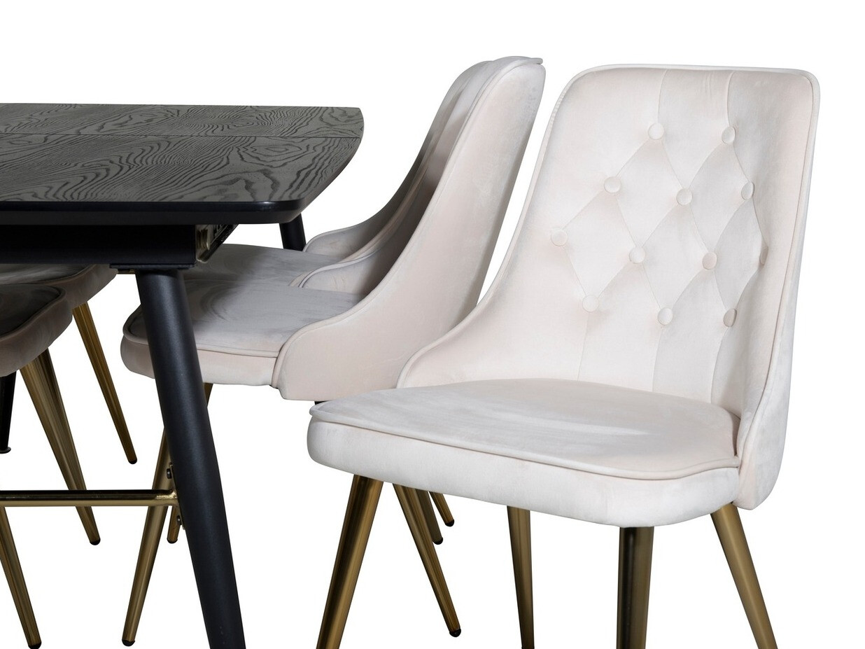 Salle à manger complète Dallas 1453 (Beige + doré)
