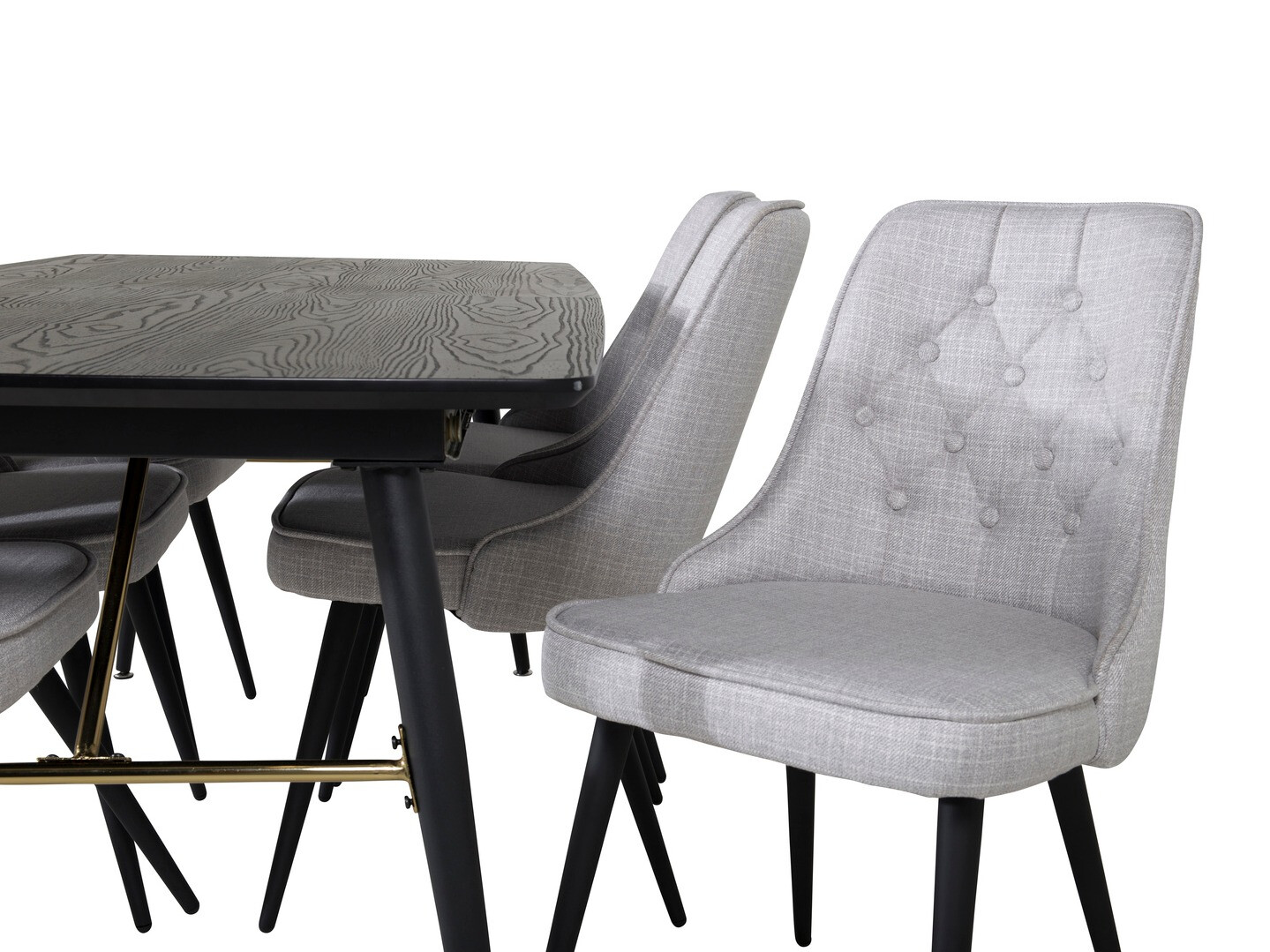 Salle à manger complète Dallas 1454 (Gris + Noir)