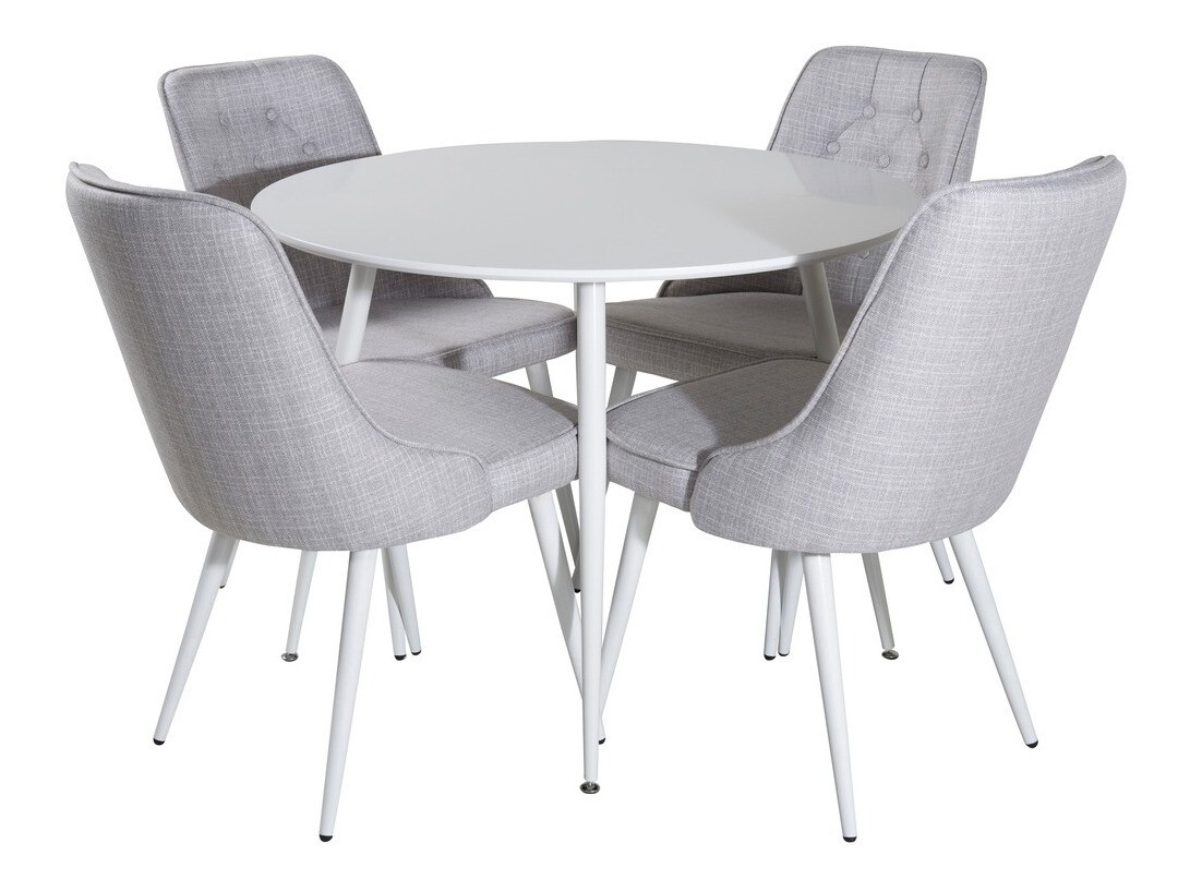 Salle à manger complète Dallas 1535 (Gris + Blanc)