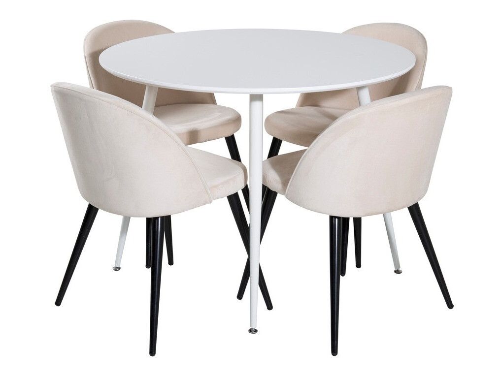 Salle à manger complète Dallas 1536 (Beige + Noir)