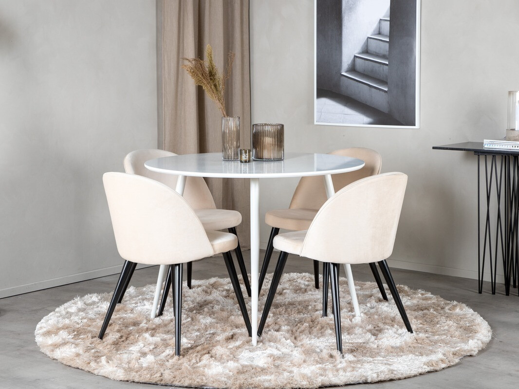 Salle à manger complète Dallas 1536 (Beige + Noir)