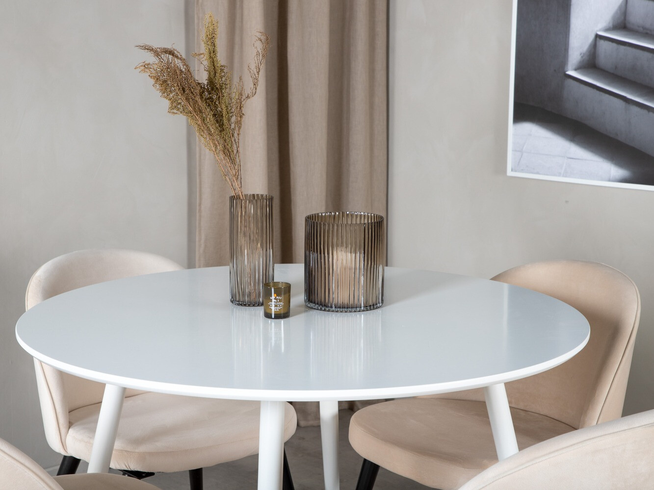 Salle à manger complète Dallas 1536 (Beige + Noir)
