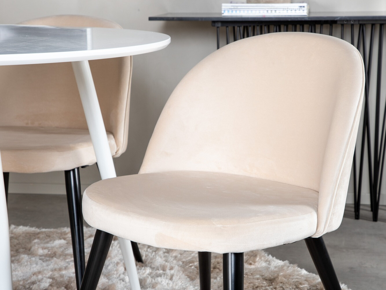 Salle à manger complète Dallas 1536 (Beige + Noir)