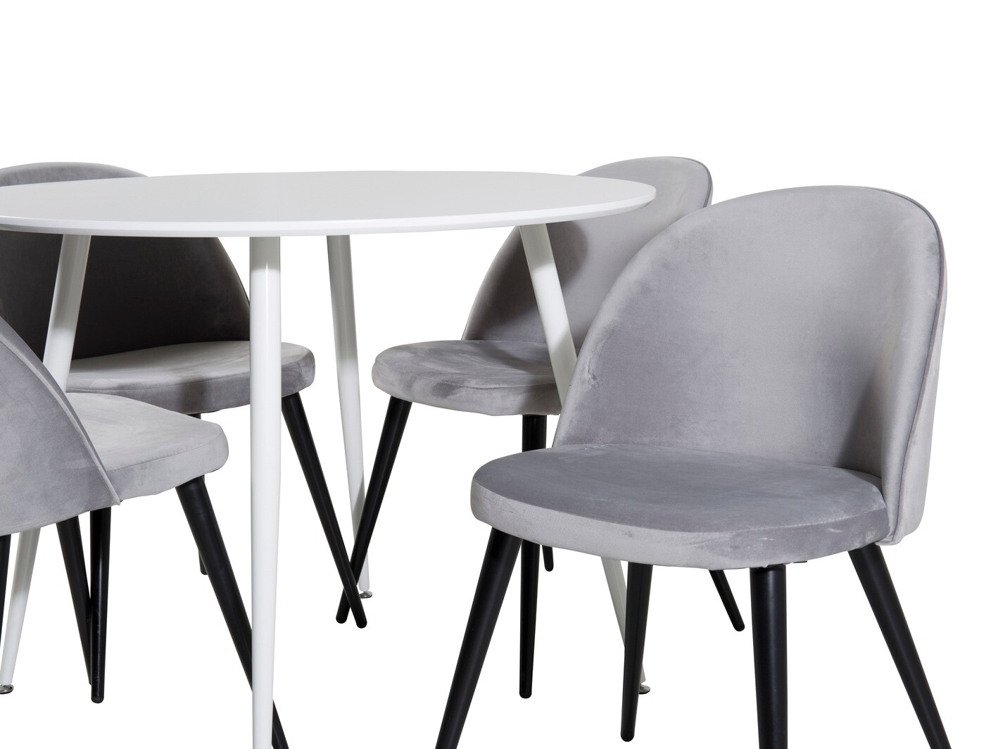 Salle à manger complète Dallas 1536 (Gris clair + Noir)