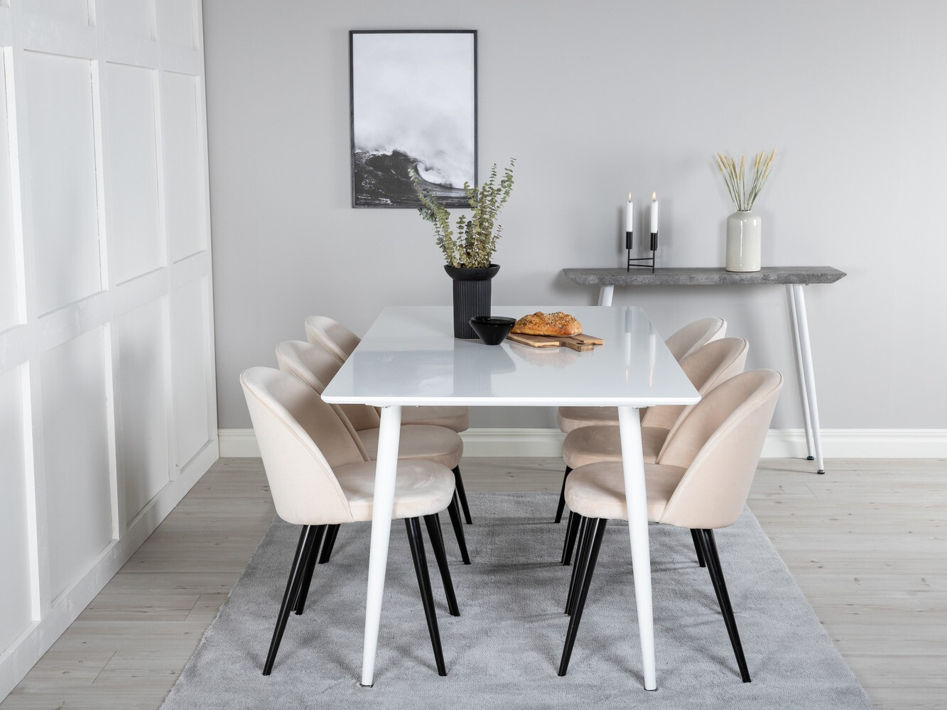 Salle à manger complète Dallas 1624 (Beige)