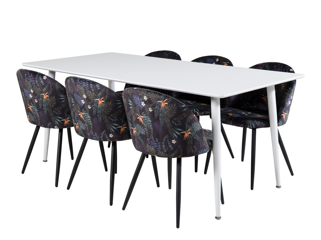 Salle à manger complète Dallas 1624 (Motif floral)