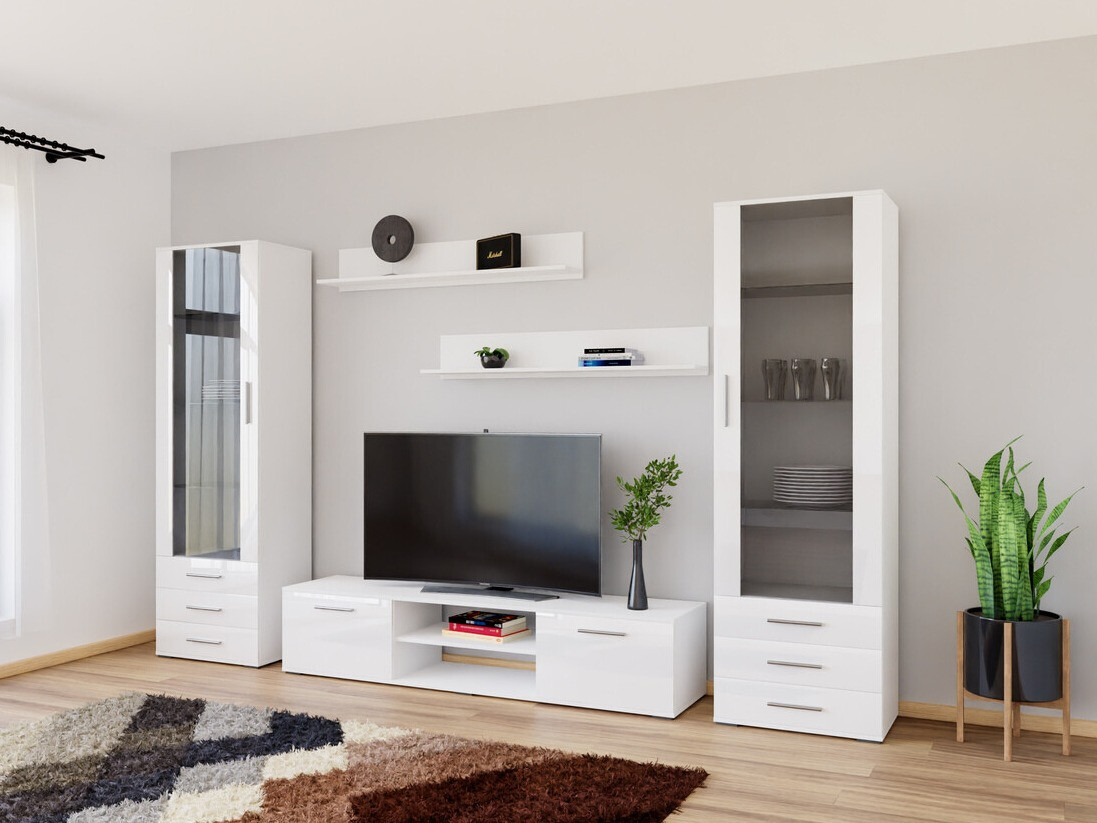 Ensemble de salon Tornola 109 (Blanc + Blanc brillant)