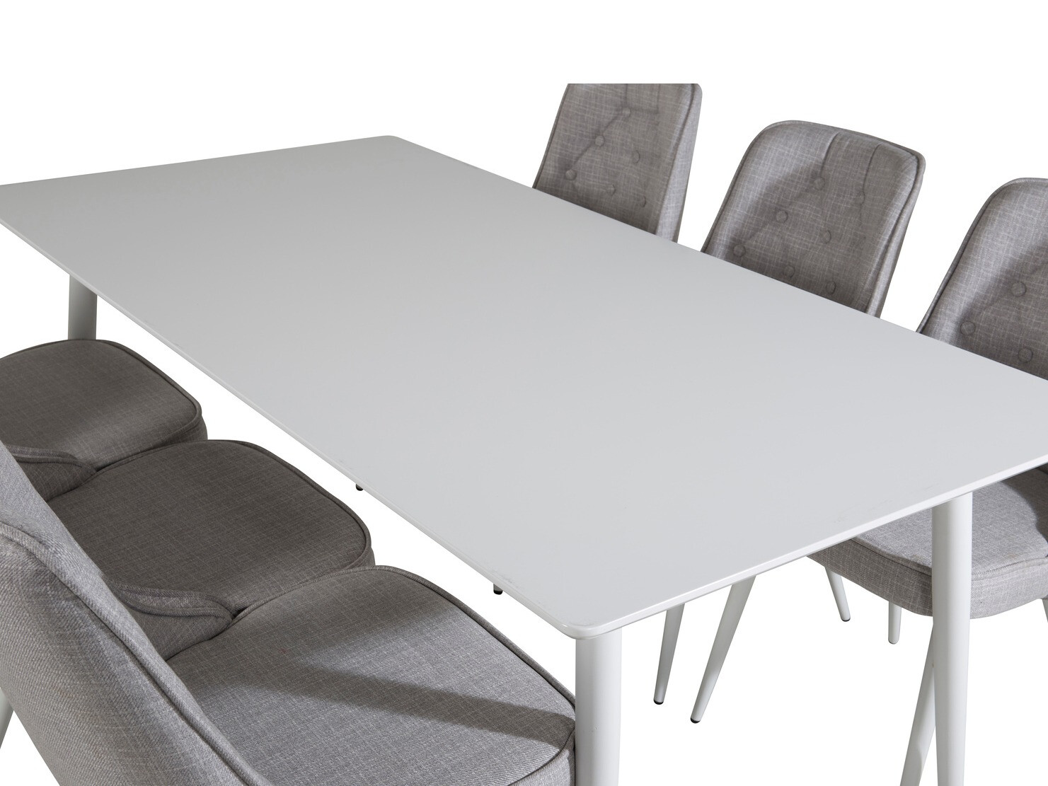 Salle à manger complète Dallas 1625 (Gris clair + Blanc)