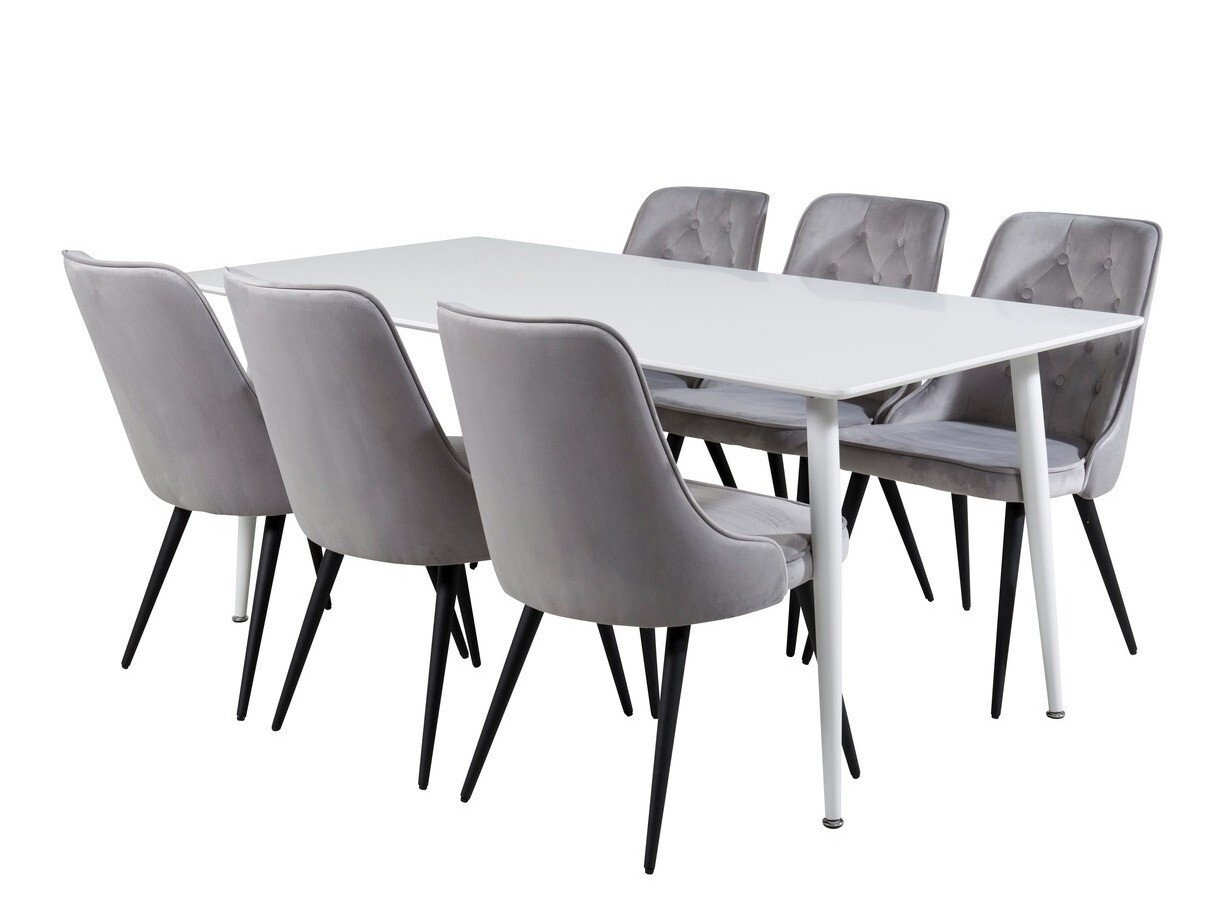 Salle à manger complète Dallas 1625 (Gris + Noir)