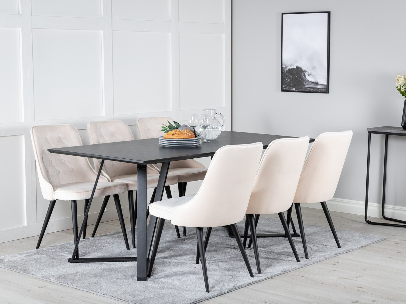 Salle à manger complète Dallas 1628 (Beige)