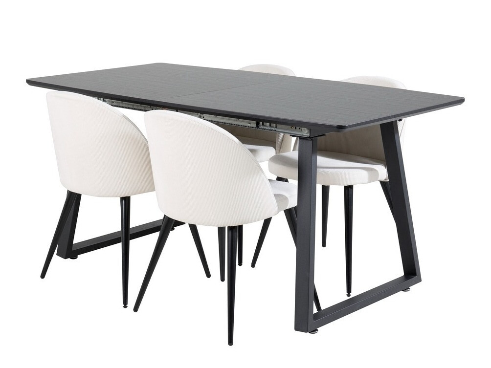 Salle à manger complète Dallas 1687 (Beige + Noir)