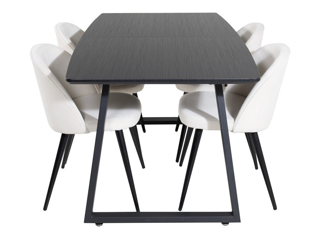 Salle à manger complète Dallas 1687 (Beige + Noir)