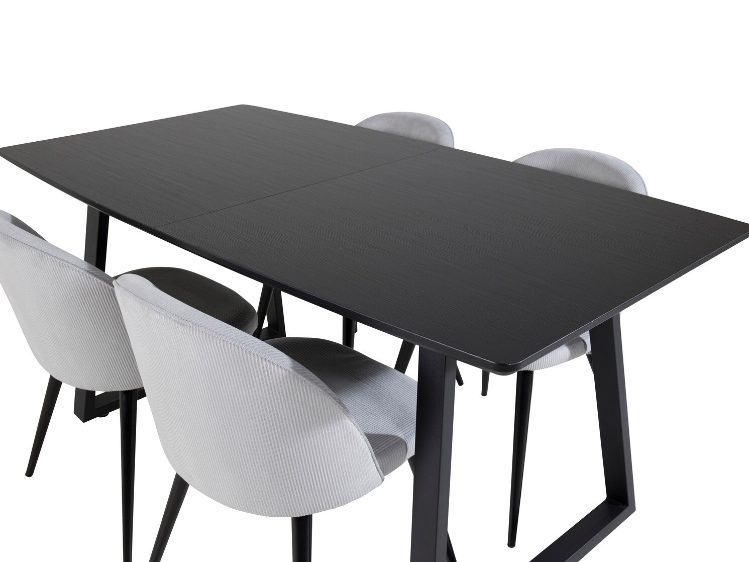 Salle à manger complète Dallas 1687 (Gris + Noir)