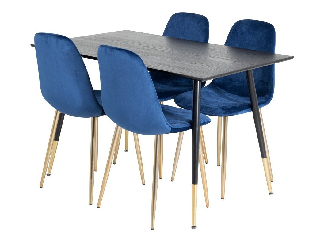 Salle à manger complète Dallas 1693 (Bleu + doré)