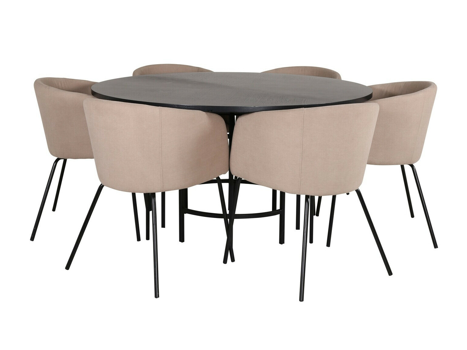 Salle à manger complète Dallas 2378 (Noir + Beige)