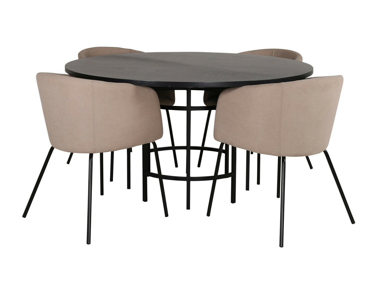 Salle à manger complète Dallas 2381 (Noir + Beige)