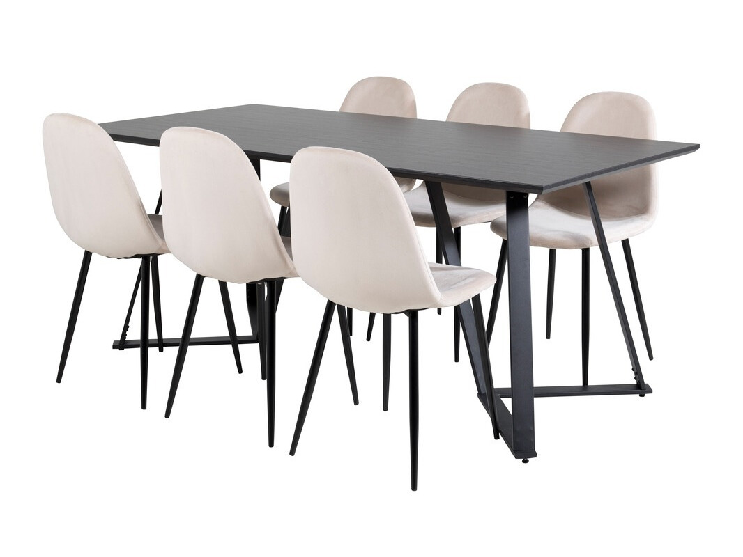 Salle à manger complète Dallas 2476 (Beige + Noir)