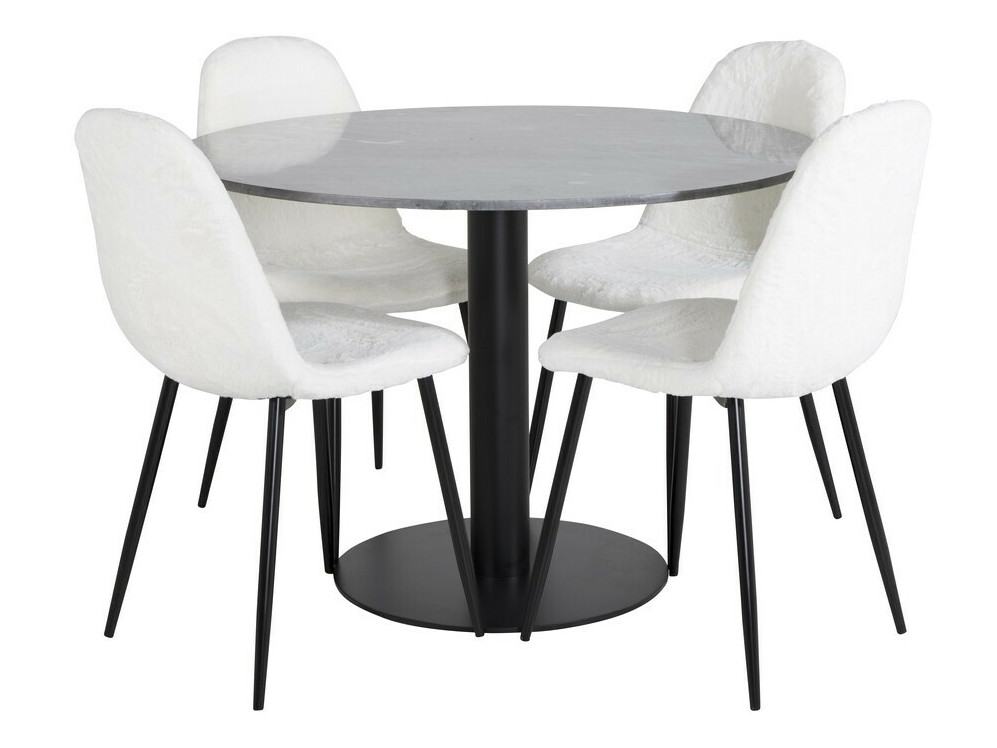 Salle à manger complète Dallas 2627 (Blanc + Noir)