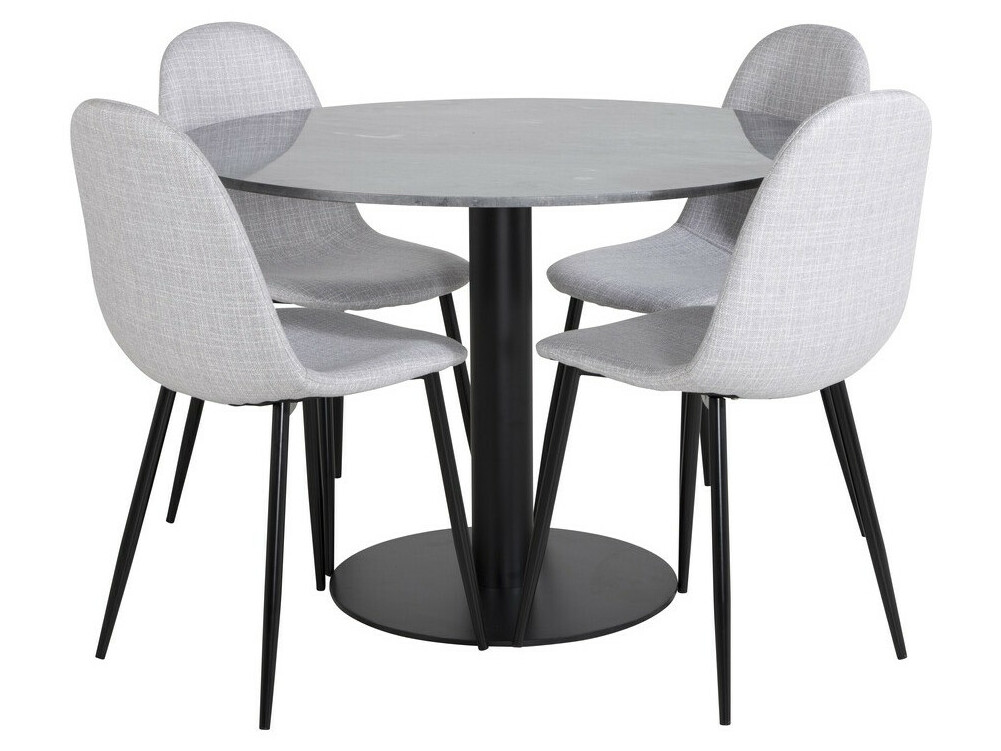 Salle à manger complète Dallas 2627 (Gris + Noir)