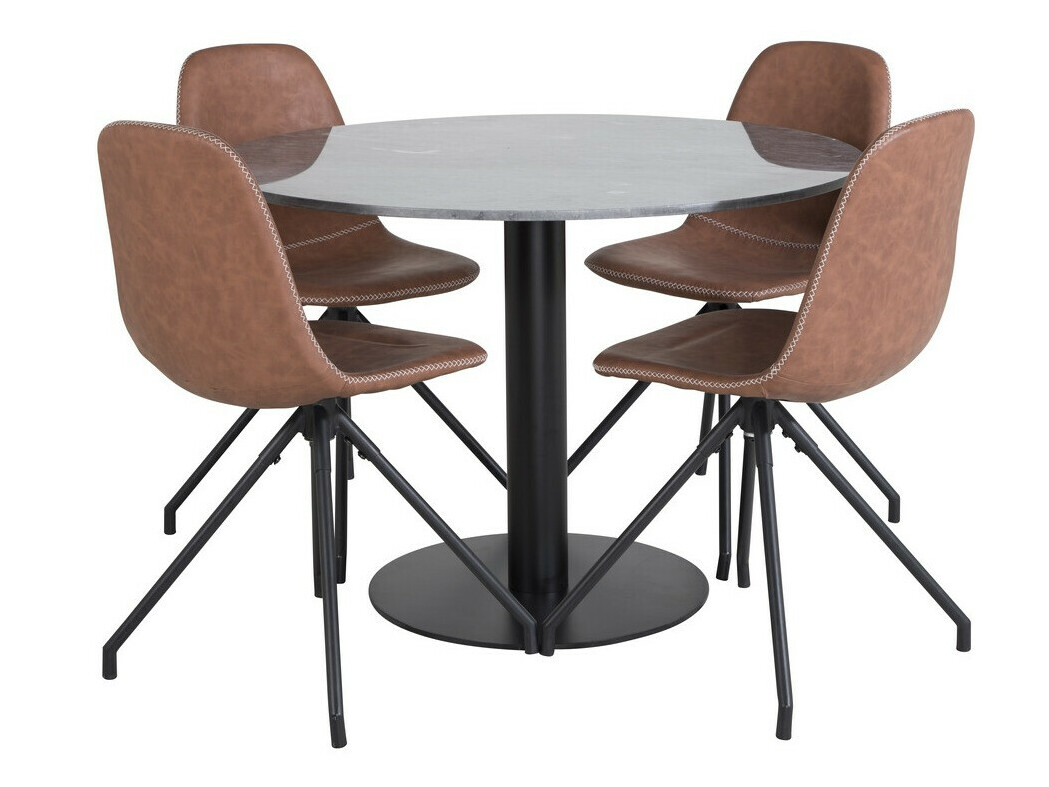 Salle à manger complète Dallas 2629 (Marron + Noir)