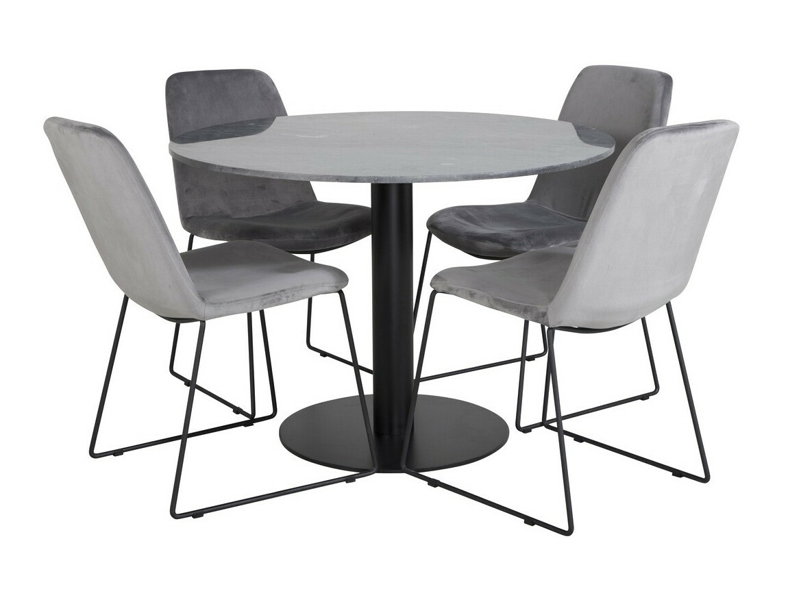 Salle à manger complète Dallas 2631 (Gris + Noir)