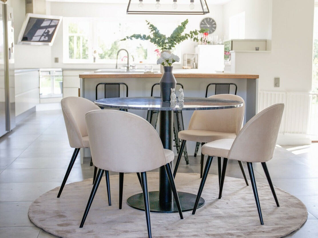 Salle à manger complète Dallas 2664 (Crème + Noir)
