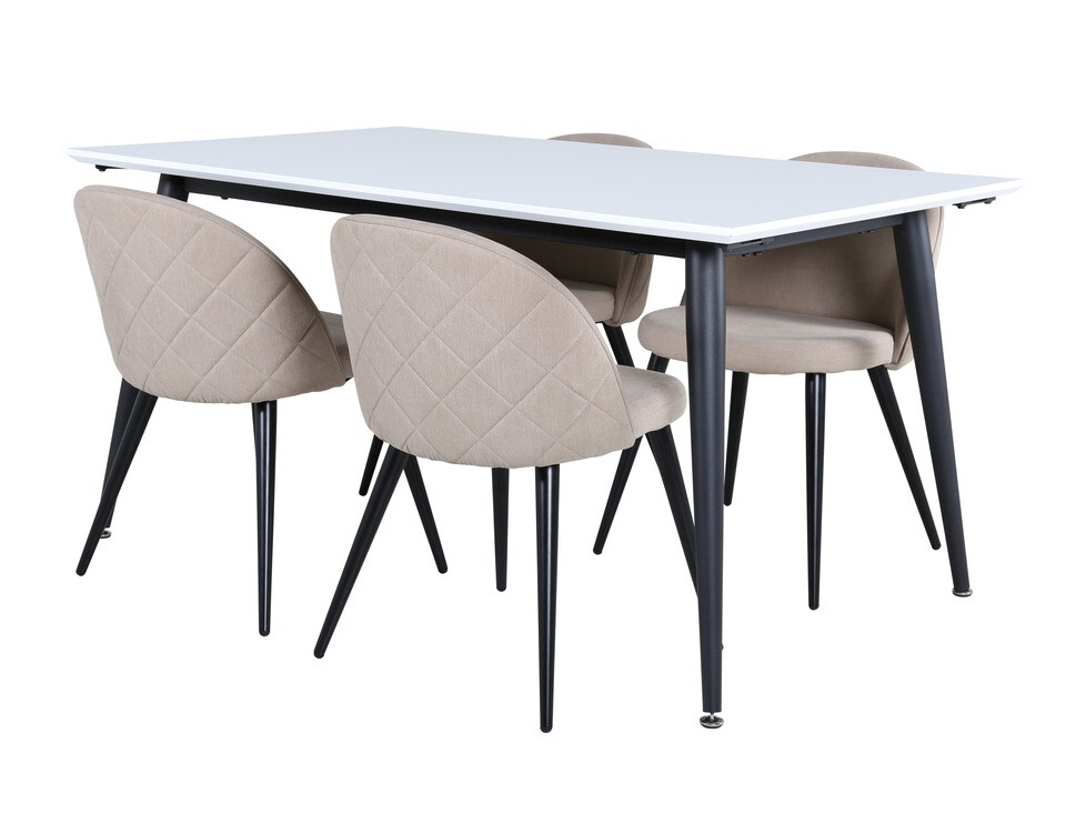 Salle à manger complète Dallas 2738 (Beige + Noir)