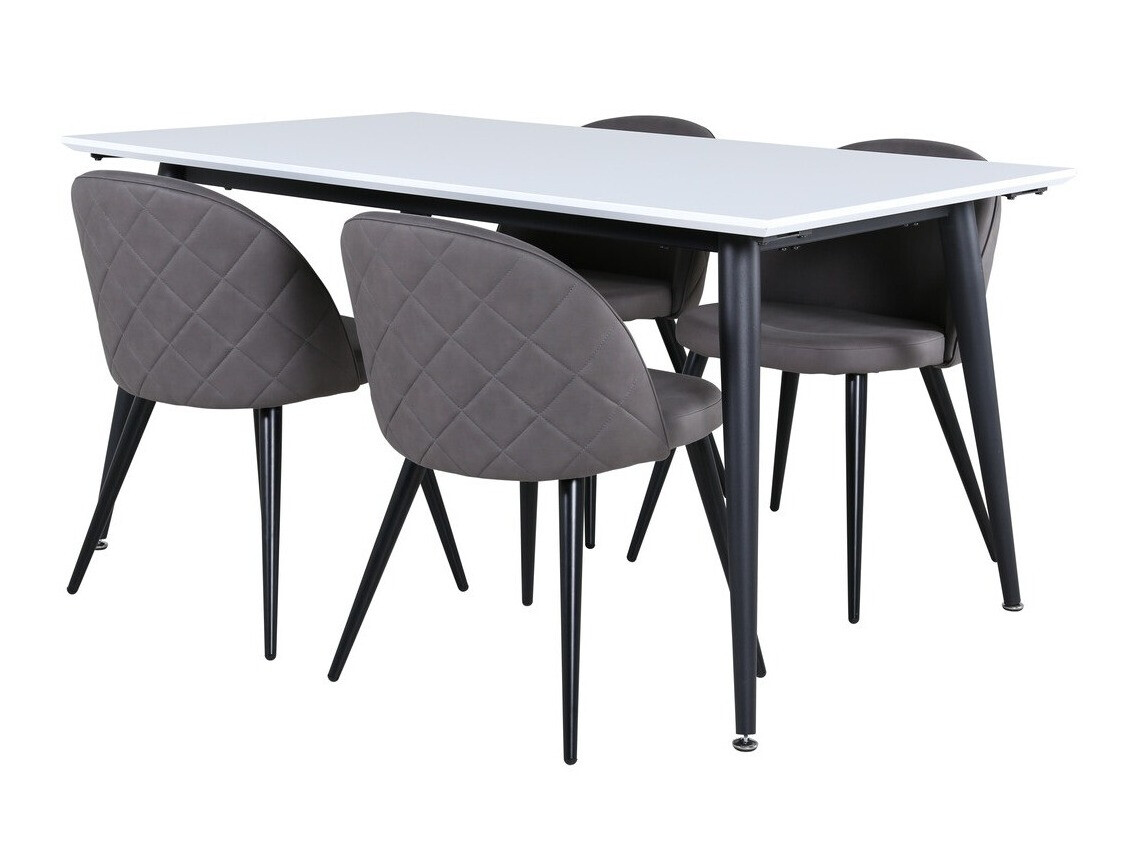 Salle à manger complète Dallas 2738 (Gris + Noir)