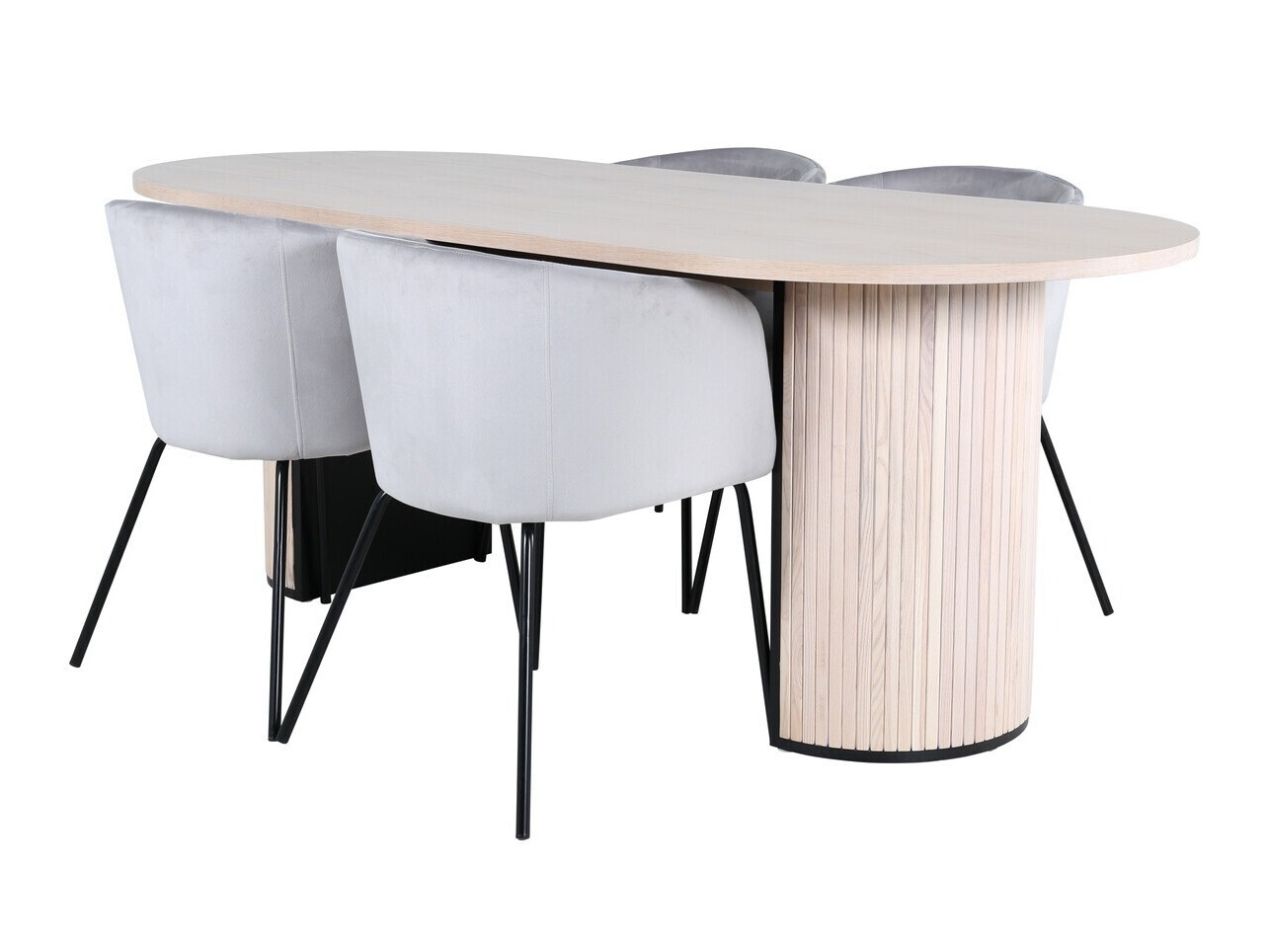 Salle à manger complète Dallas 2767 (Gris + Noir)
