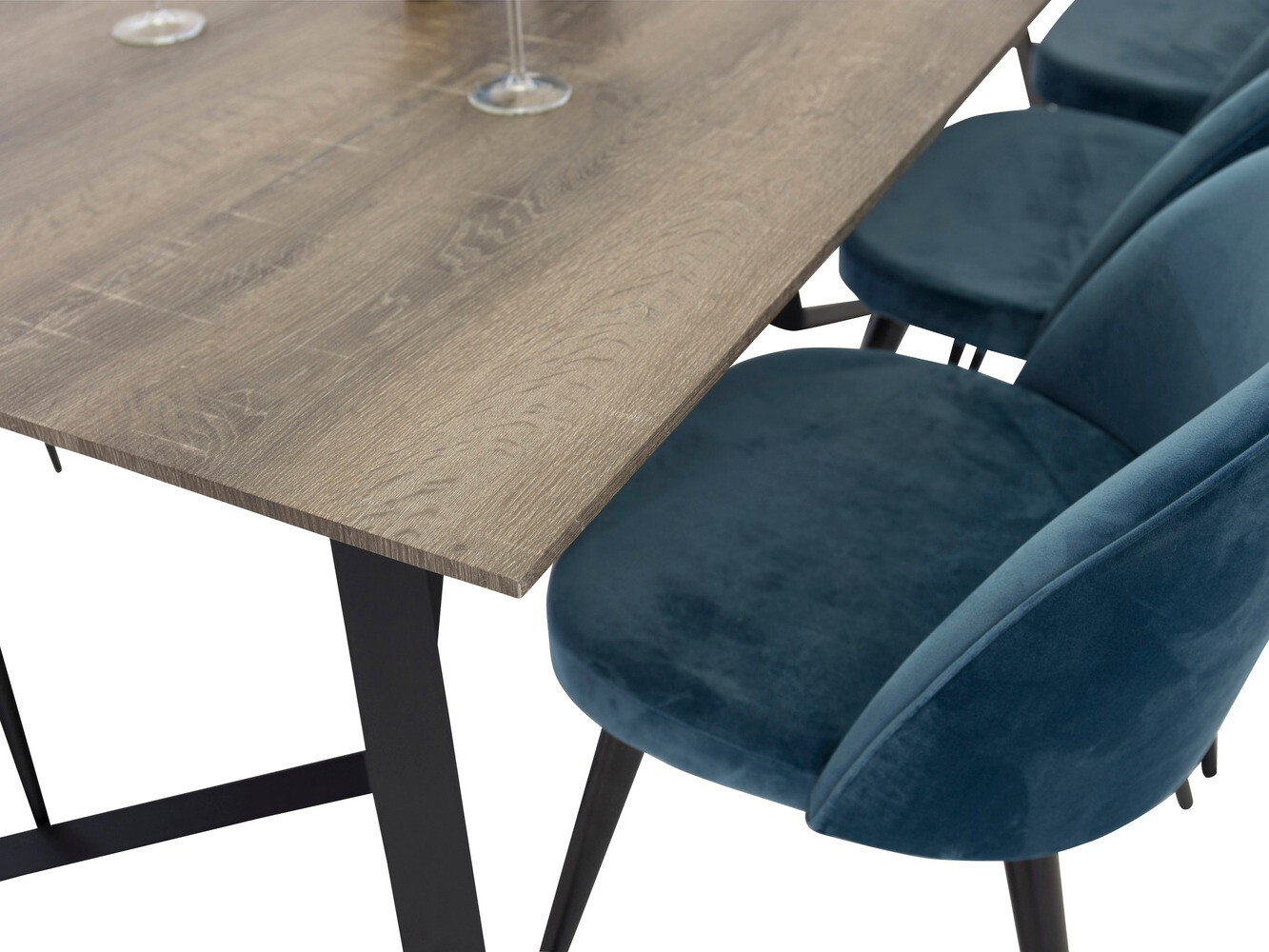 Salle à manger complète Dallas 340 (Bleu foncé + Noir)