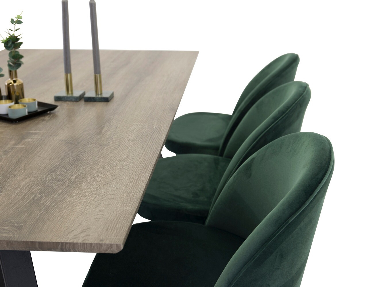 Salle à manger complète Dallas 340 (Vert + Noir)