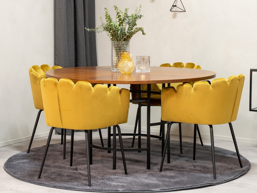 Salle à manger complète Dallas 310 (Jaune + Noir)
