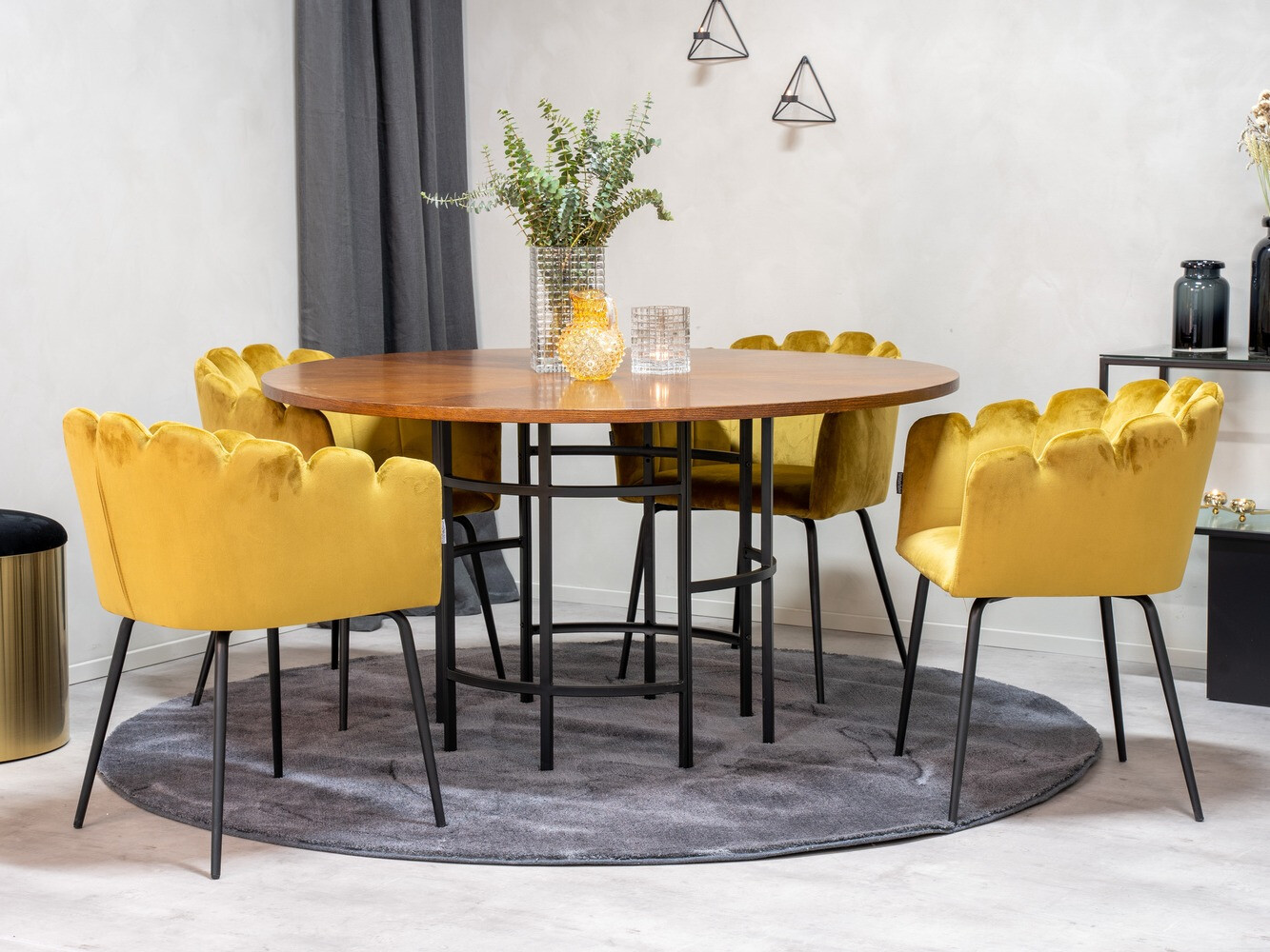 Salle à manger complète Dallas 310 (Jaune + Noir)