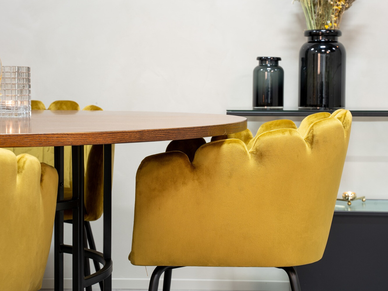 Salle à manger complète Dallas 310 (Jaune + Noir)