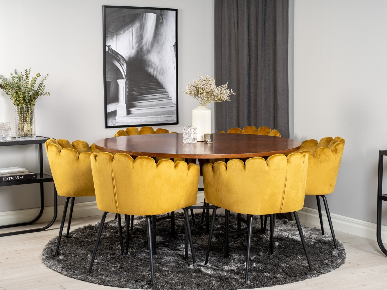 Salle à manger complète Dallas 311 (Jaune + Noir)