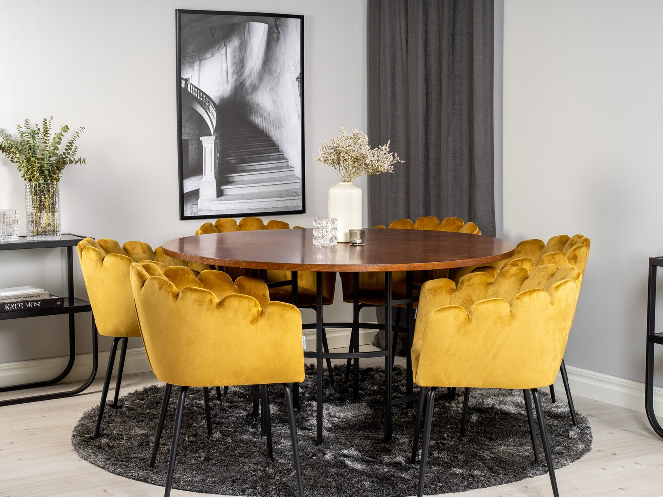 Salle à manger complète Dallas 311 (Jaune + Noir)