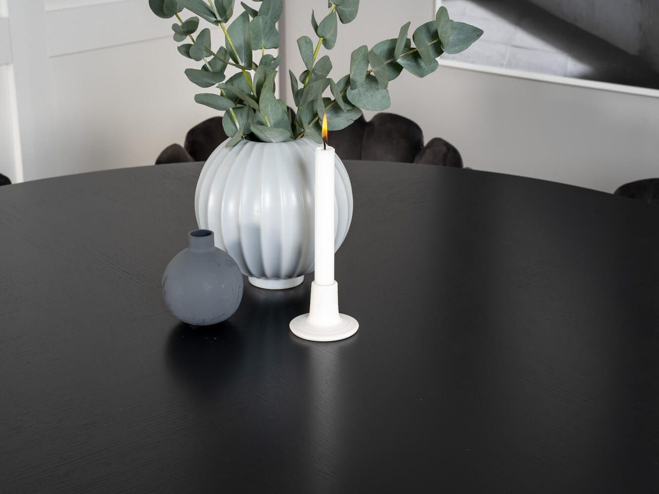 Salle à manger complète Dallas 312 (Gris + Noir)