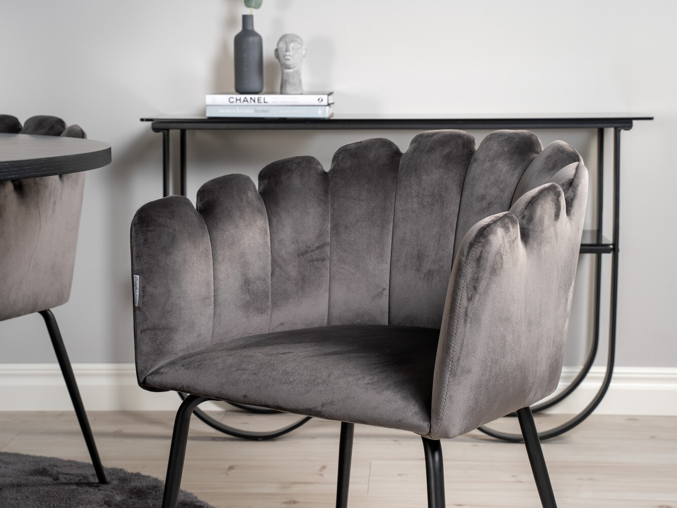Salle à manger complète Dallas 312 (Gris + Noir)