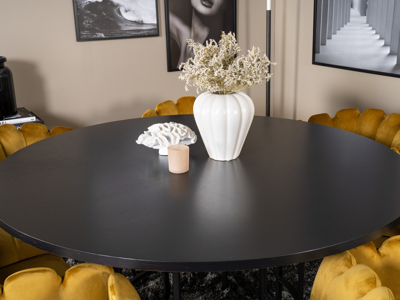 Salle à manger complète Dallas 312 (Jaune + Noir)