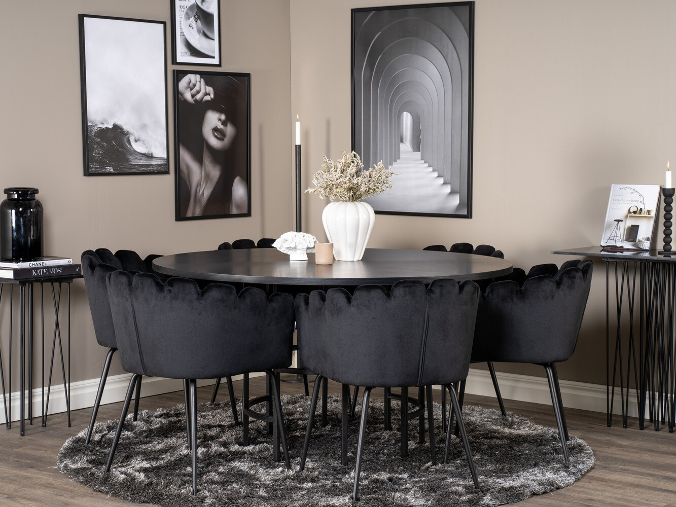 Salle à manger complète Dallas 312 (Noir)