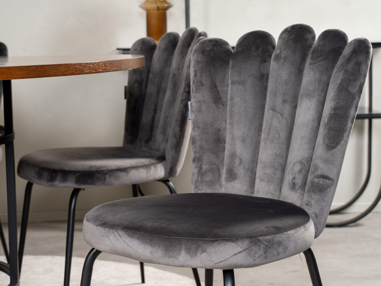 Salle à manger complète Dallas 315 (Gris + Noir)